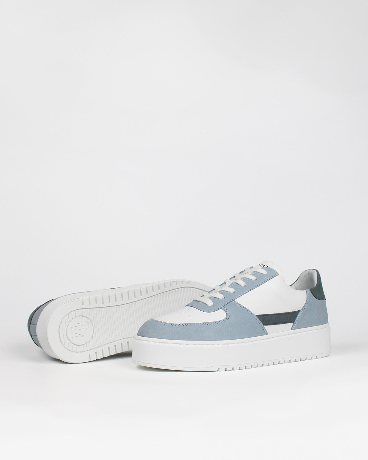 Apollo - Sky & Denim Blue Nubuck & White Leather
