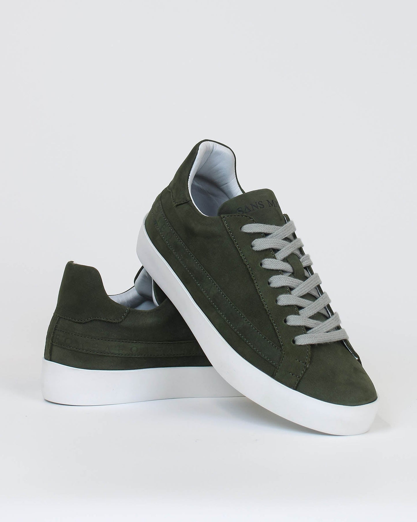 Olympus Low Top Trainers - Khaki Nubuck Leather