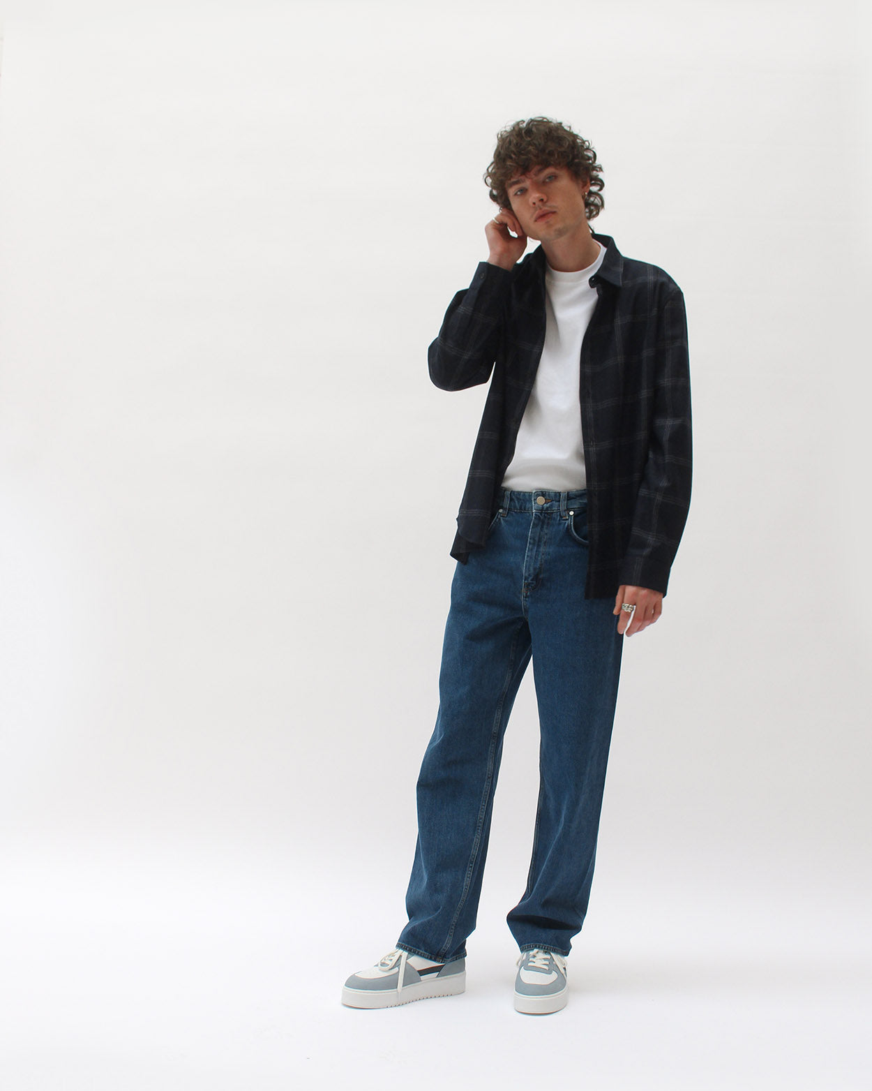 Apollo - Sky & Denim Blue Nubuck & White Leather